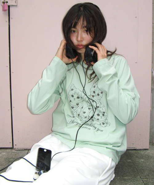 KITTY CATS RAGLAN LONG SLEEVE MINT