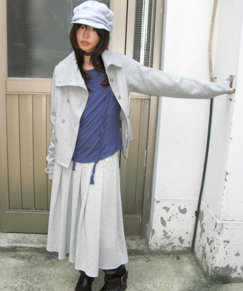 PETIT SCARF SET BOAT NECK LONG SLEEVE NAVY