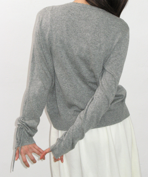 OPENWORK RIBBON CARDIGAN GREY