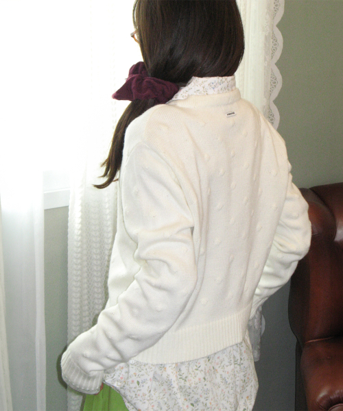 TEXTURED DOT KNIT IVORY