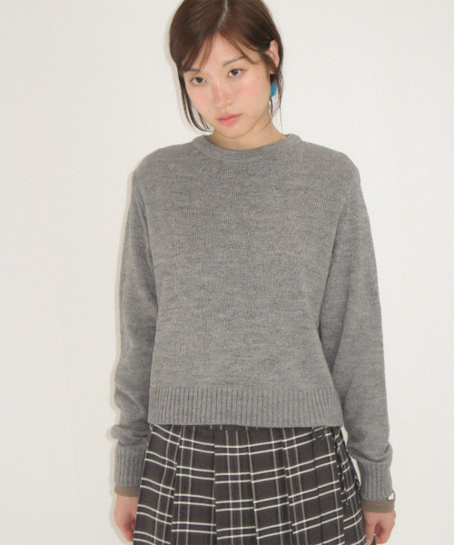 TEXTURED DOT KNIT GREY