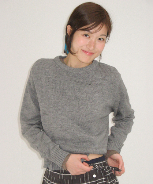 TEXTURED DOT KNIT GREY