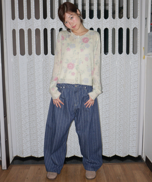 VINTAGE FLORAL CARDIGAN YELLOW