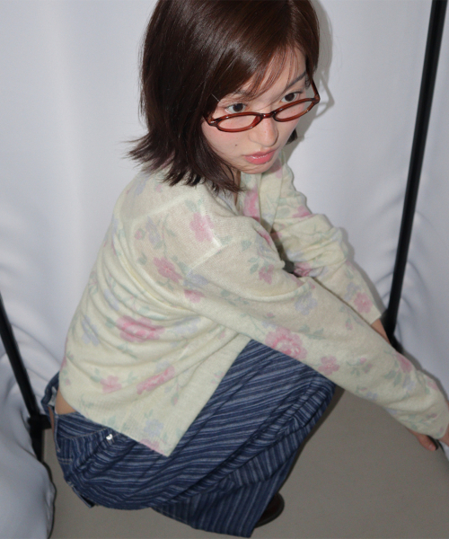 VINTAGE FLORAL CARDIGAN YELLOW