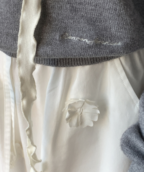 MINI FLOWER SKIRT IVORY