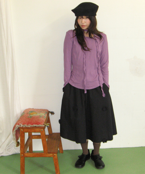 MINI FLOWER SKIRT BLACK