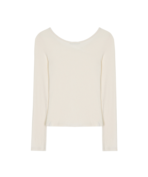 SIDE SLIT BUTTON RIBBED TOP_LIGHT BEIGE