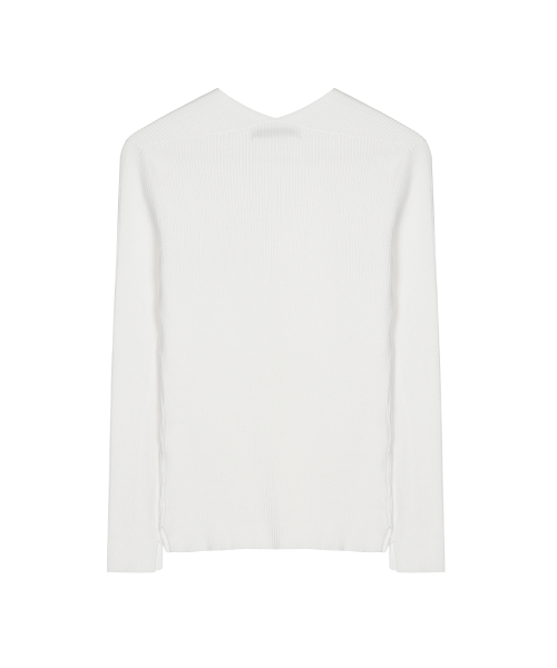 BUTTERFLY BUTTON SLIM KNIT CARDIGAN_IVORY