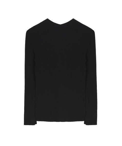 BUTTERFLY BUTTON SLIM KNIT CARDIGAN_BLACK