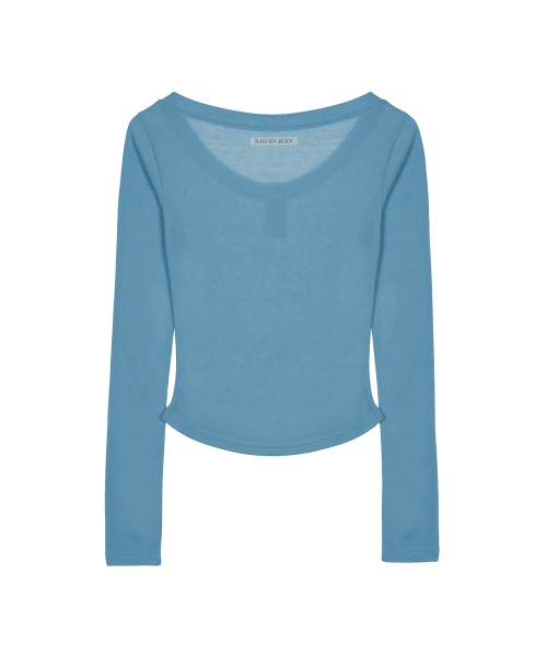 SOFT BUTTON SLIM TOP_BLUE