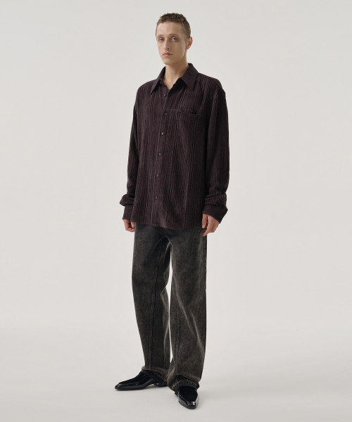 DRAPE SHIRT (WINE)