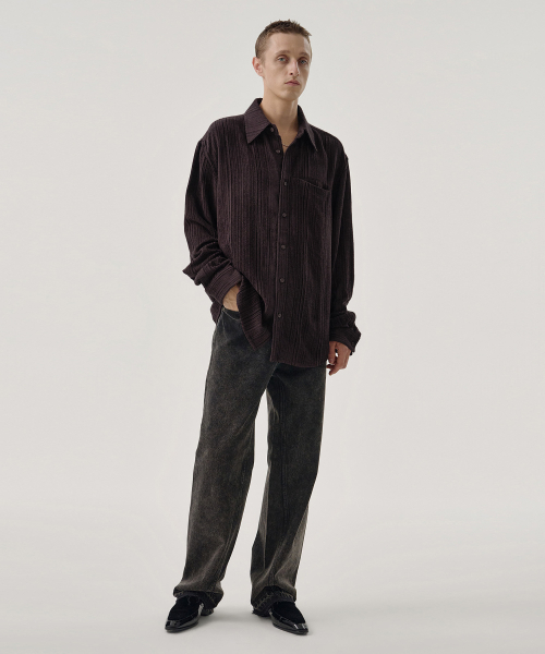 DRAPE SHIRT (WINE)