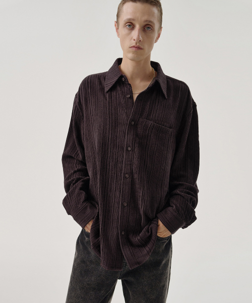 DRAPE SHIRT (WINE)