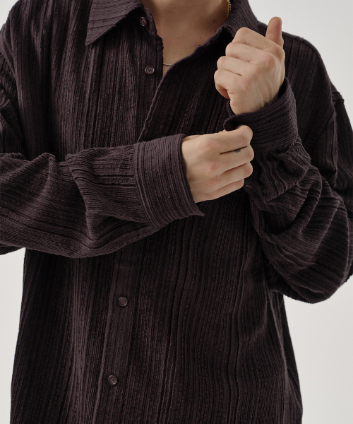 DRAPE SHIRT (WINE)