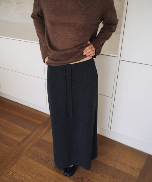 Banding Maxi Knit Skirt[LMBFAUKN2103]-2color
