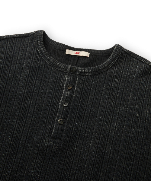 GRAIN HENLEY NECK (WASHED BLACK)