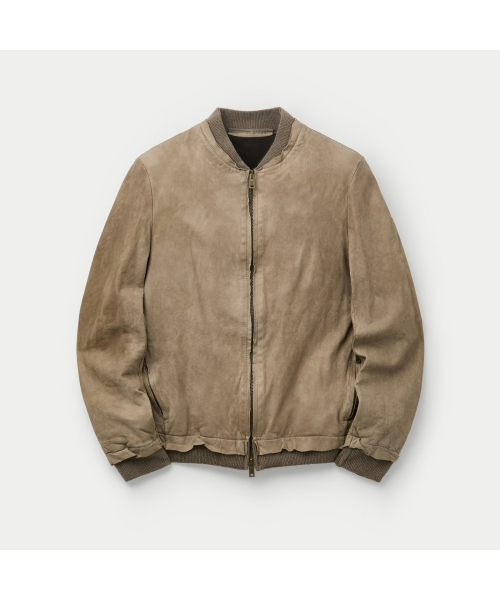 SALVATORE SANTORO ZIP-UP LEATHER BOMBER SVUDW26002BEX