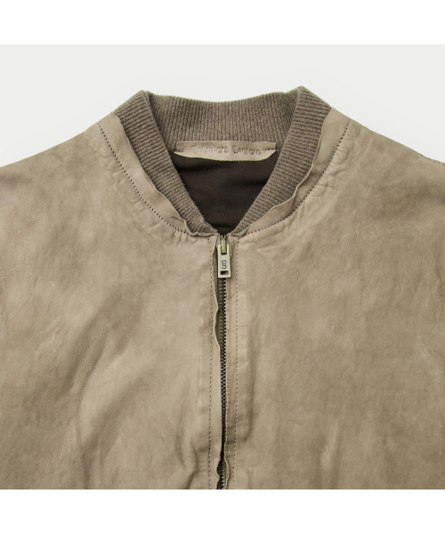 SALVATORE SANTORO ZIP-UP LEATHER BOMBER SVUDW26002BEX