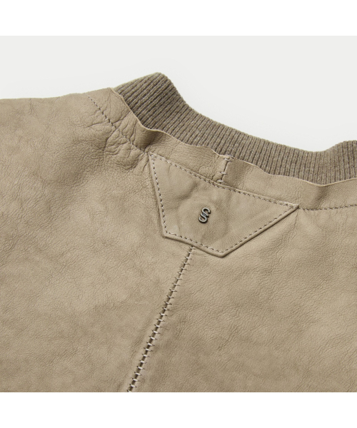 SALVATORE SANTORO ZIP-UP LEATHER BOMBER SVUDW26002BEX