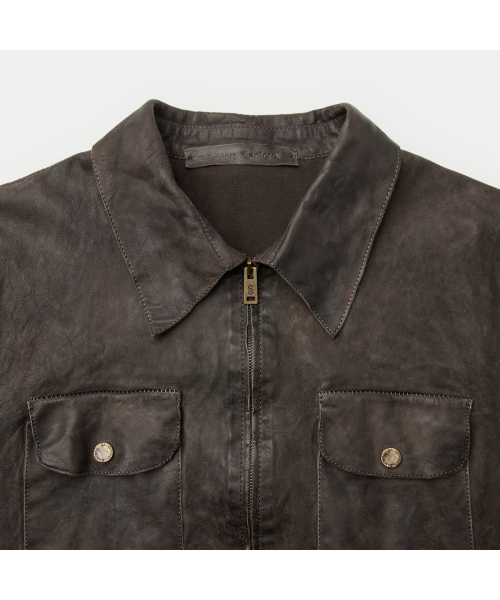 SALVATORE SANTORO ZIP-UP LEATHER JACKET SVUDW26001BRX