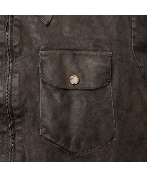 SALVATORE SANTORO ZIP-UP LEATHER JACKET SVUDW26001BRX