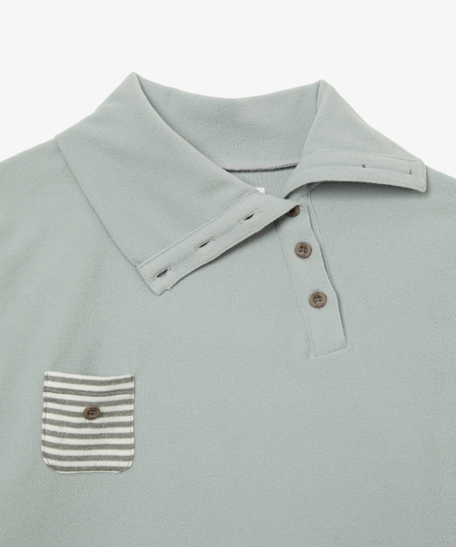 SLEEVE BLOCK HIGH NECK TEE [MINT]