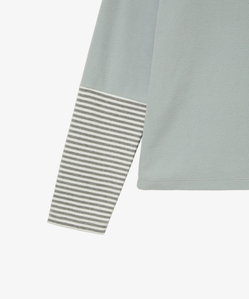 SLEEVE BLOCK HIGH NECK TEE [MINT]