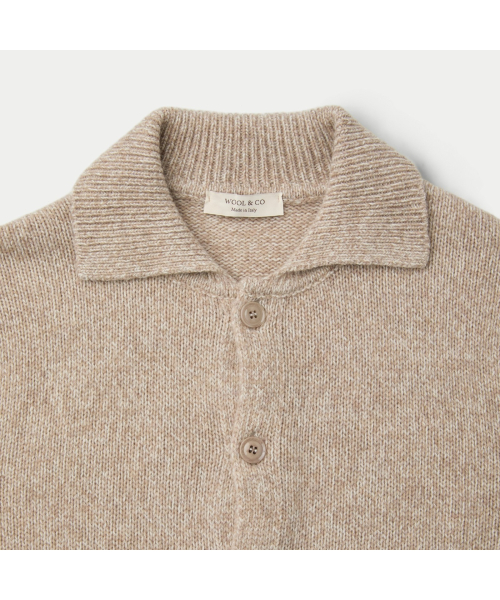 WOOL AND CO LAMBSWOOL POLO CARDIGAN SOWAW26201BEX