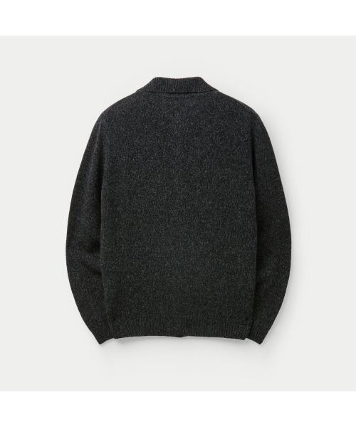 WOOL AND CO LAMBSWOOL POLO CARDIGAN SOWAW26201BKX