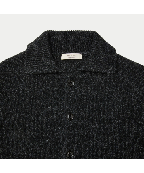 WOOL AND CO LAMBSWOOL POLO CARDIGAN SOWAW26201BKX