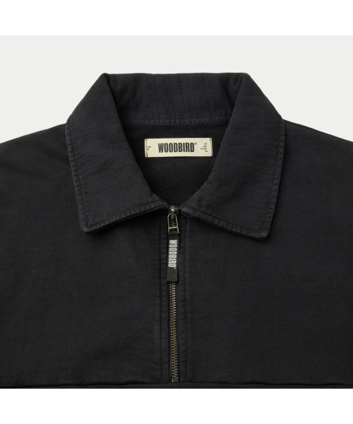 WOODBIRD WBLoke Washed Zip Polo SOTAW26051BKX