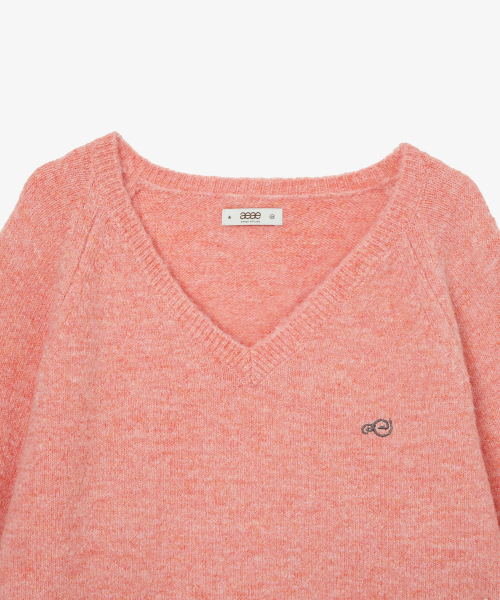 SYMBOL V NECK KNIT [PINK]