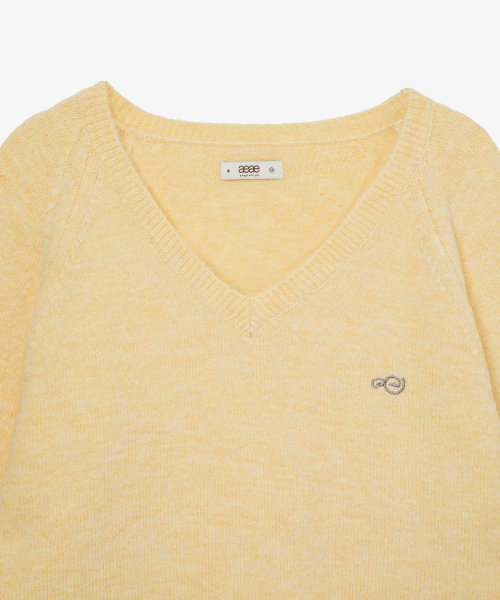SYMBOL V NECK KNIT [YELLOW]