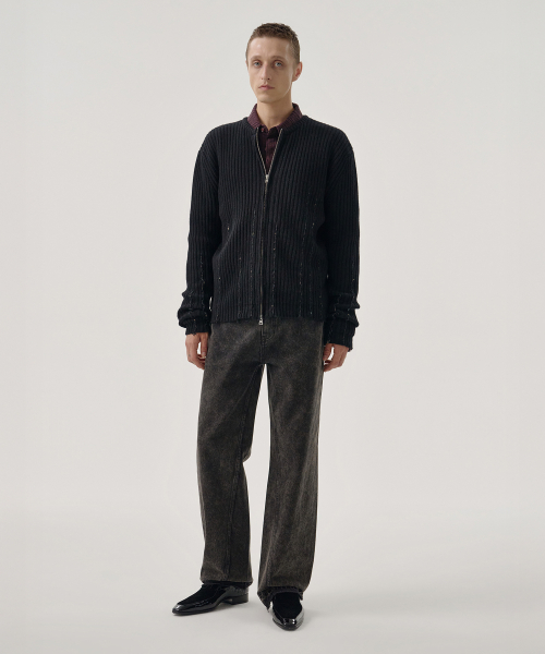OTIS ZIP CARDIGAN (BLACK)