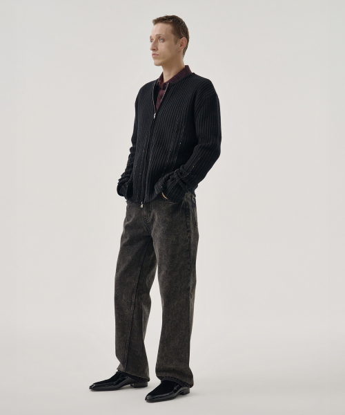 OTIS ZIP CARDIGAN (BLACK)