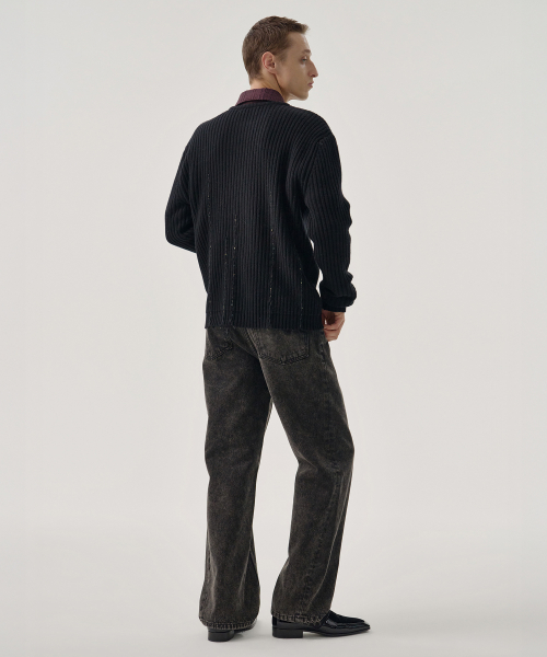OTIS ZIP CARDIGAN (BLACK)