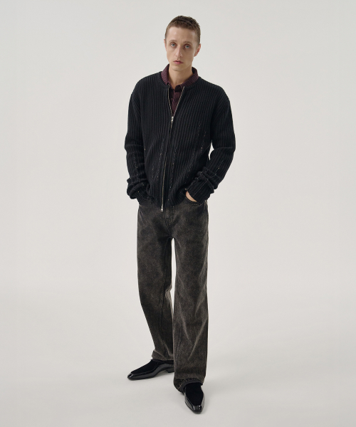 OTIS ZIP CARDIGAN (BLACK)