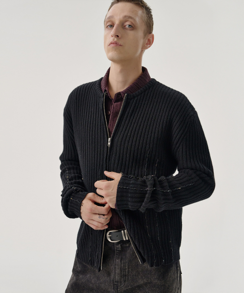 OTIS ZIP CARDIGAN (BLACK)