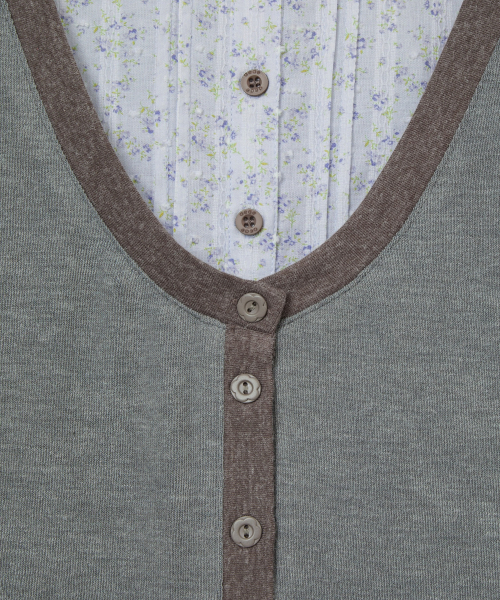SHIRTS LAYERED CARDIGAN [GREY]