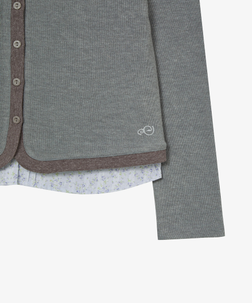 SHIRTS LAYERED CARDIGAN [GREY]