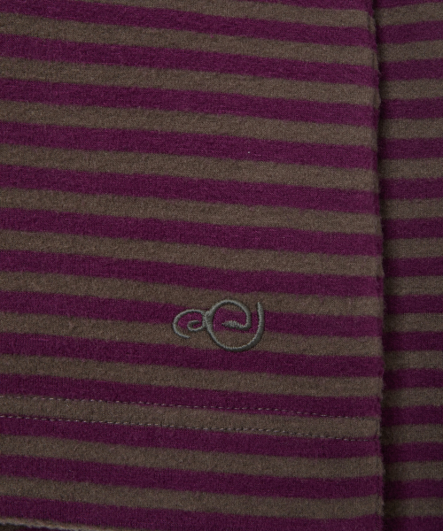 SHAWL COLLAR STRIPE ZIP UP [PURPLE]
