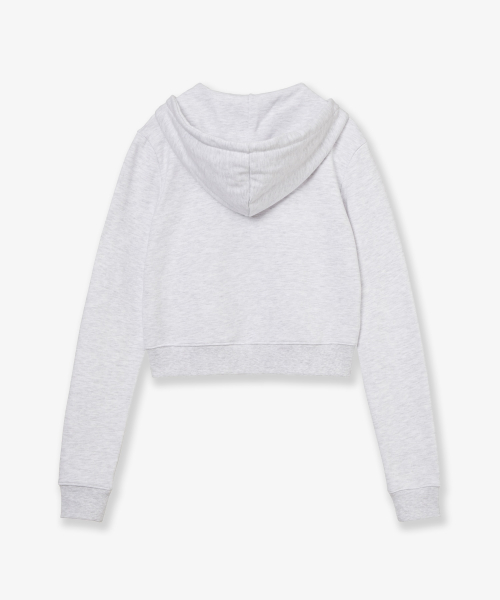 DOT SMALL LETTER CROP HOOD ZIP UP [LIGHT GREY/CAMO]