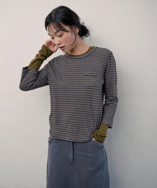 cove 3/4 sleeve t-shirt (stripe)
