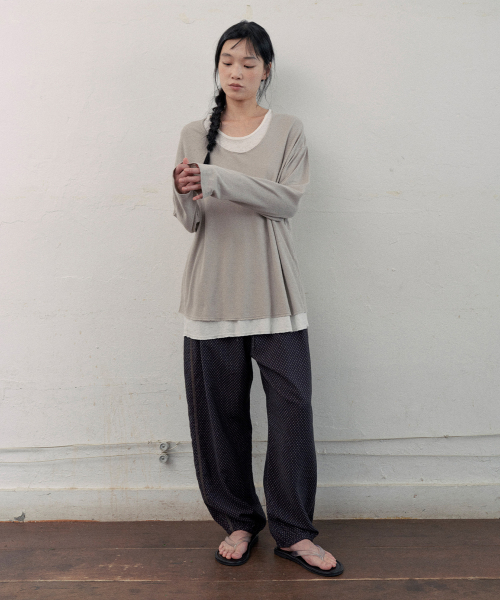 aube layered t-shirt (2color)