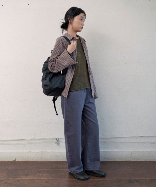 lupe check shirt (blue)