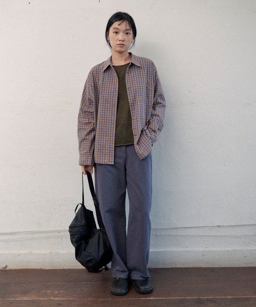 lupe check shirt (blue)