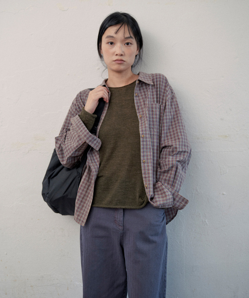 lupe check shirt (blue)