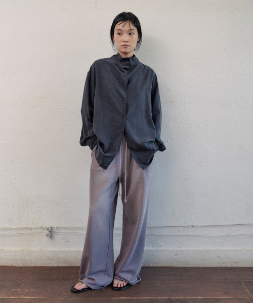 laon cowl-neck shirt (charcoal)