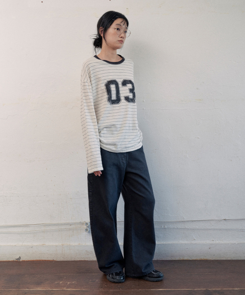dun curved pants (black)