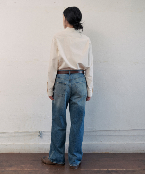 day straight denim pants (indigo)